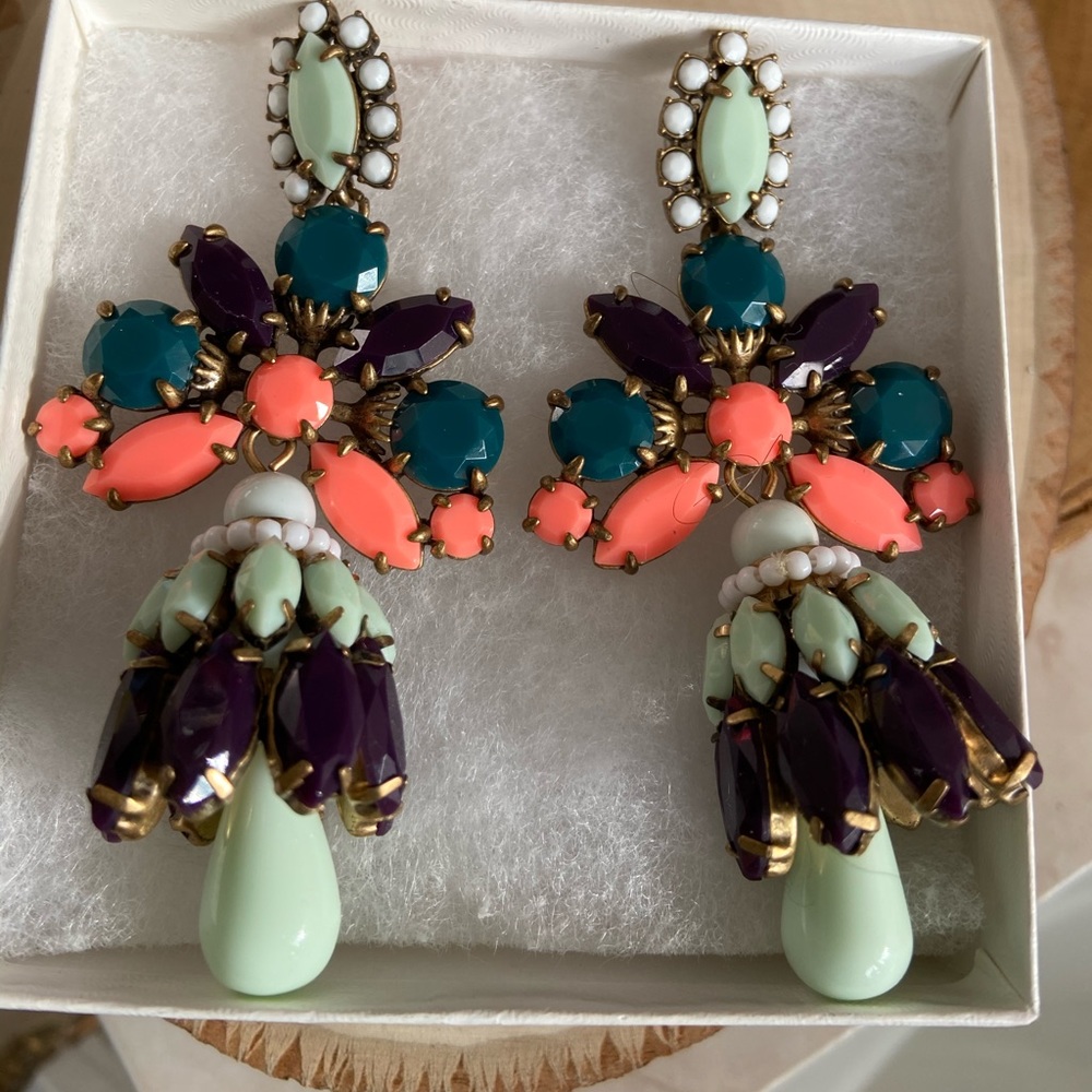 💝 JCrew Multicolor Chandelier Earrings - Picture 1 of 3